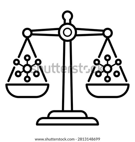 AI Data Balance Scale Justice Fairness Network Icon