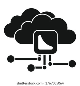 Ai data cloud icon. Simple illustration of ai data cloud vector icon for web design isolated on white background