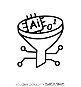 Ai Filtración de datos doodle icono eps 10 archivo