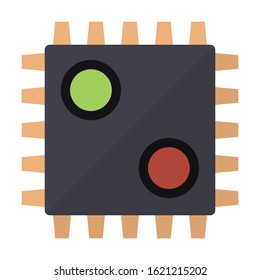 AI Decision flat color vector icon