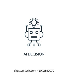 AI Decision icon. Simple element illustration. AI Decision symbol design from Artificial Intelligence collection. Can be used in web and mobile.