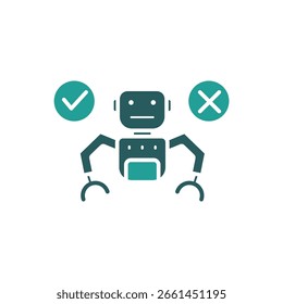 Icono de decisión de AI. Vector. Trazo editable. signo de estilo lineal para uso Diseño web, logotipo. Ilustración de símbolo.
