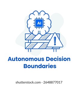 Ícone de regulamento de decisão da IA, Ilustração de autonomia responsável