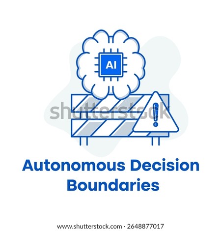 AI Decision Regulation Icon, Responsible Autonomy Illustration