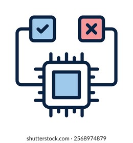 Ai decision system icon in trendy style, ready to use vector