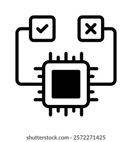 Ai decision system icon in trendy style, ready to use vector