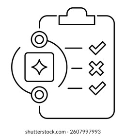 AI Decision-Making and Ethical Evaluation Icon. Logic Automation, Fairness Frameworks, and Responsible AI Design