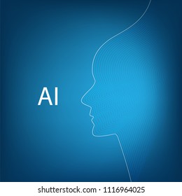 AI, Deep Learning and Future Technology Concept Design - Vector Illustration