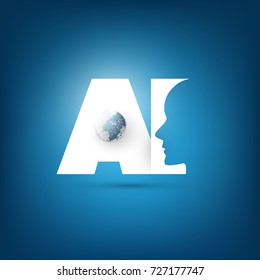 AI, Deep Learning and Future Technology Concept Design - Vector Illustration
