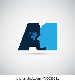 AI, Deep Learning and Future Technology Concept Design - Vector Illustration