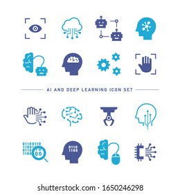 AI AND DEEP LEARNING ICON SET