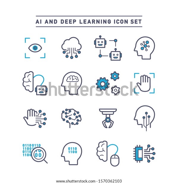 Ai Deep Learning Icon Set Stock Vector (Royalty Free) 1570362103