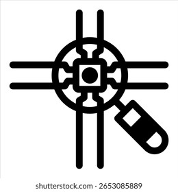 AI Detector Concept Black Icon Vector Illustration