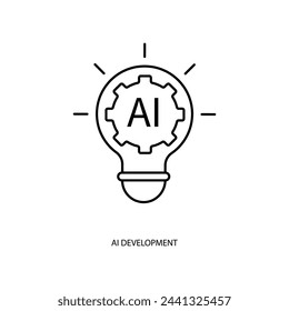 ai development concept line icon. Simple element illustration. ai development concept outline symbol design.