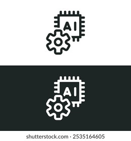 AI development icon isolated on white background. Vector illustrations are made with vector-based software, not AI generated results.