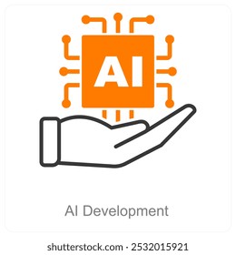 AI Development and technology icon concept