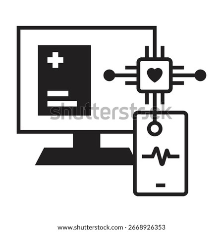 AI Diagnosis Icon – Artificial Intelligence Medical Report Concept