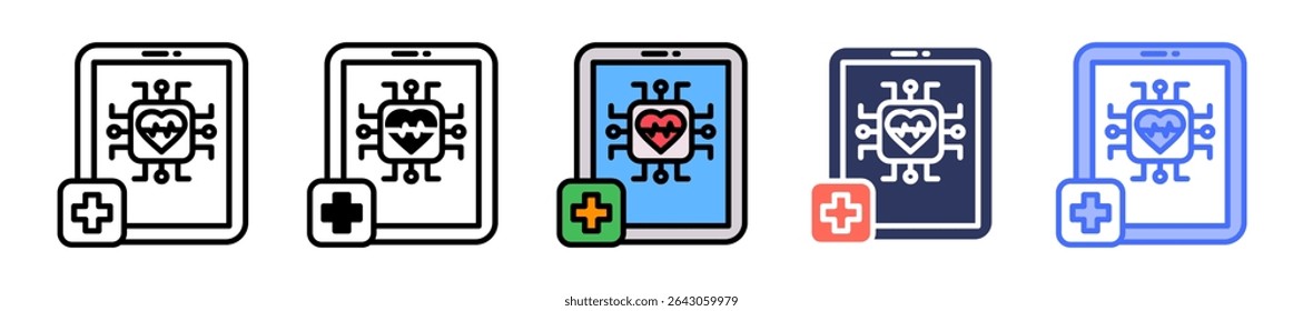 Ilustração De Múltiplos Vetores Do Ícone De Diagnóstico Ai