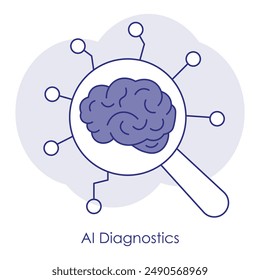 AI Diagnostics Icon with editable stroke.