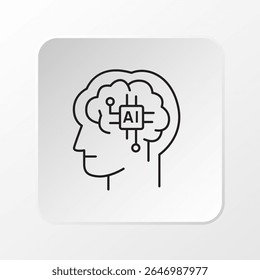 AI Diagnostics Icon, Minimalist Vector and Medicine Symbol	
