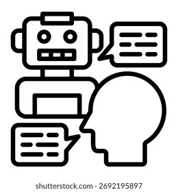 Ai Dialog Bot Icon Element For Design