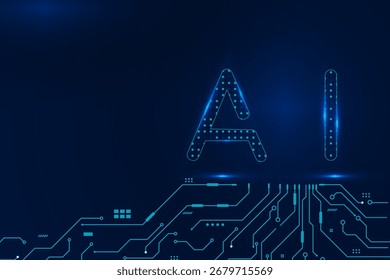 Circuito azul de fundo digital AI