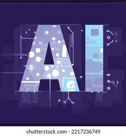 AI digital concept in vector