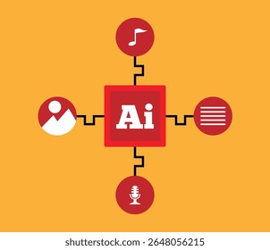 Ideia De Geração De Produto Digital Ai. Produzindo arte digital com inteligência artificial vetorial