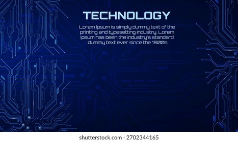 Marco de circuito de Tecnología digital AI. Marco de circuito abstracto azul con líneas de tecnología moderna limpia ideal para proyectos de IA, productos digitales y presentaciones.