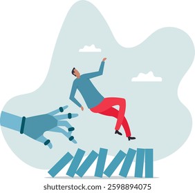AI to disrupt human work, Artificial intelligence impact or challenge, job uncertainty future, innovation effect.character for design
