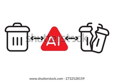 AI Disrupting System Line Icon Vector for Business Technology App Website