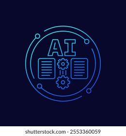 AI para ícone DMS, gerenciamento de dados linear vetor design