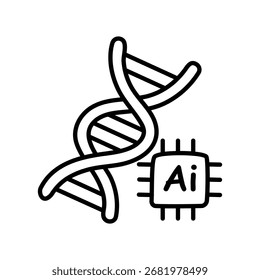 Ai Dna doodle icon eps 10 file