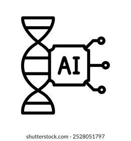 Ai Dna line icon , vector, pixel perfect, illustrator file