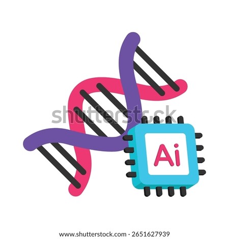 Ai Dna Vector style icon. Eps 10 file