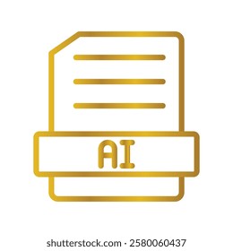 Ai Document Color gradient illustration vector icon which can easily modify or edit 