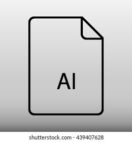 AI Document File Type Vector Icon Illustration