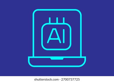 AI Document Icon.digital notes icon. adequado para sites, aplicativos, interfaces do usuário, imprimíveis, etc estilo de ícone de linha, combinação de cor azul escuro. design vetorial editável simples