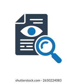 Icono de Búsqueda de documentos AI aislado sobre fondo blanco