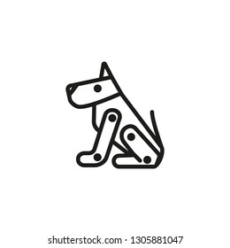 AI dog line icon. Animal, robot, cyborg. Artificial intelligence concept. Can be used for topics like automation, innovation, science