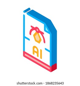 ai drawing figure icon vector. isometric ai drawing figure sign. color isolated symbol illustration