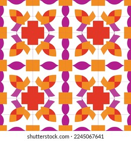AI drawn Italian Tile Colorful Multi colored soft colors vector seamless pattern, mosaic hand made natural joyful illustration pastel colors background italian style fashionable basic illustration 