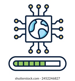 AI driven Ecological Assessment. Leveraging Artificial Intelligence for Ecosystem Evaluation. Editable Stroke and Colors.