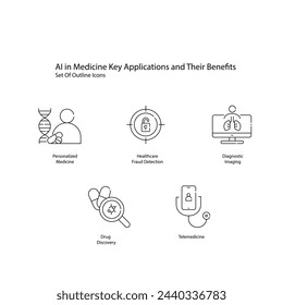 AI driven Healthcare Vector Icon Set Transforming Medical Practices