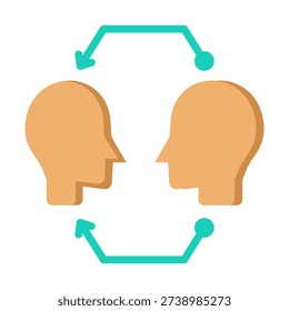 Ai Driven Social Interaction Icon - Flat Color Icons For Artificial Intelligence and AI Technology