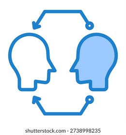 Ai Driven Social Interaction Icon With Blue Color For Artificial Intelligence and AI Technology