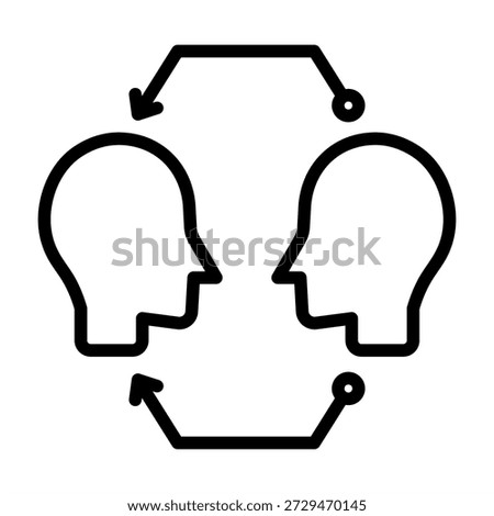 Ai Driven Social Interaction Icon - Black Outline Icons Style For Artificial Intelligence and AI Technology