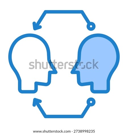 Ai Driven Social Interaction Icon With Blue Color For Artificial Intelligence and AI Technology