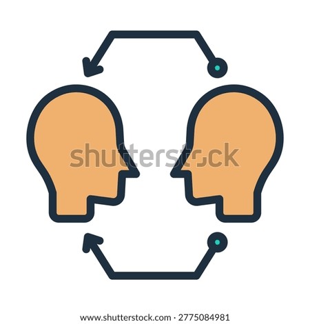 Ai Driven Social Interaction Icon - Lineal Color Outline Icons For Artificial Intelligence and AI Technology