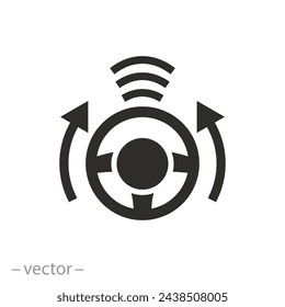 ai driver icon, driving a car using artificial intelligence, autopilot, flat symbol - vector illustration